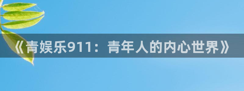 耀世娱乐体育注册登录入口：《青娱乐911：青年人的内心世界》